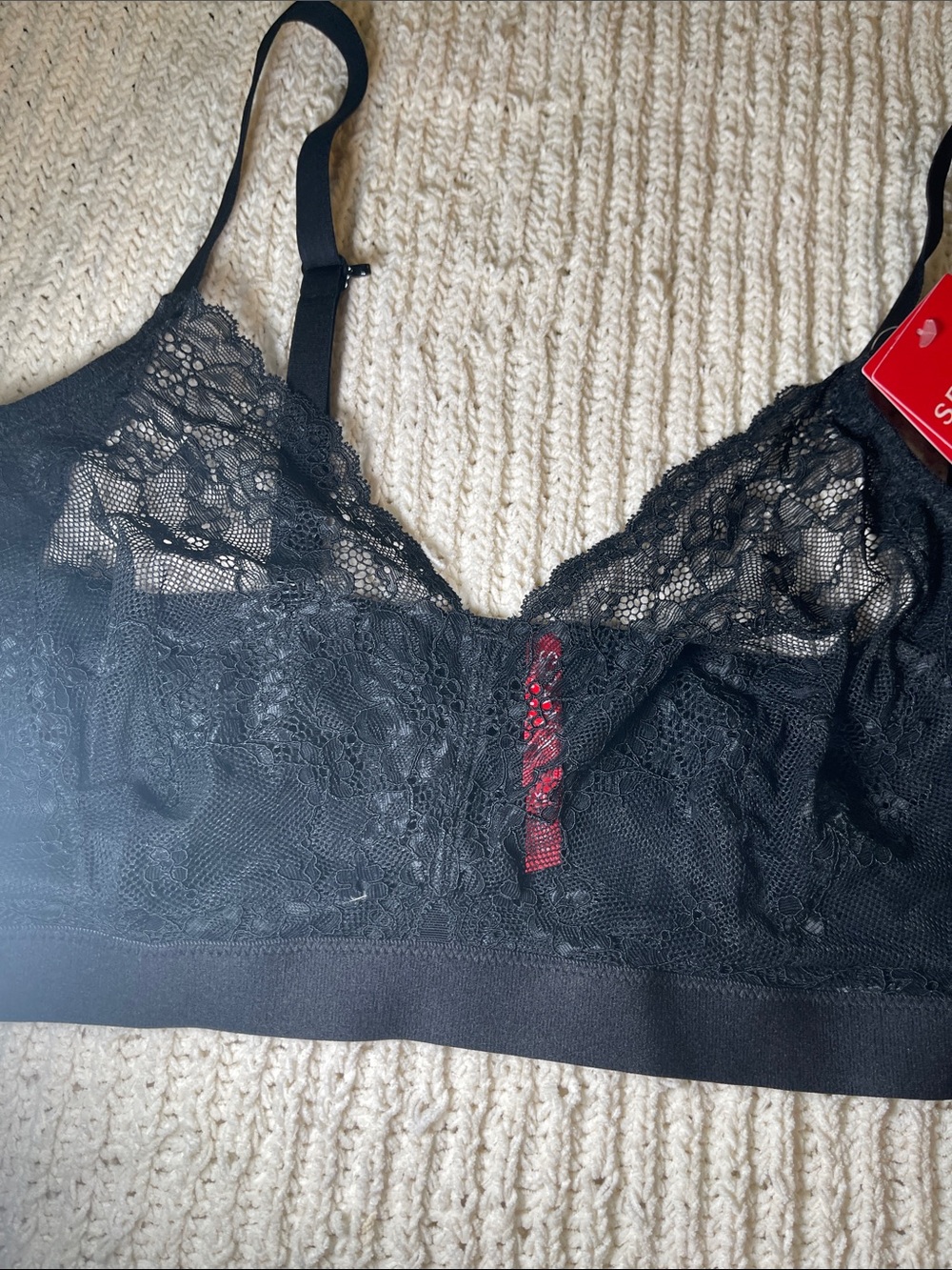 SPANX Black Lace Wireless Bralette - Picture 3 of 8